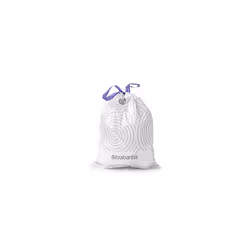 Brabantia PerfectFit Bin Liners (Size D/15-20 Litre) Thick Plastic Trash Bags with Tie Tape Drawstring Handles (40 Bags)