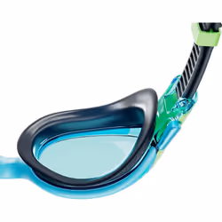 Speedo Junior Biofuse 2.0 Swimming Goggles | Patented Easy Adjustment | Anti-Fog | Anti-Leak | Enhanced Fit | Blue/True Navy/Lumo Green/Blue, One Size