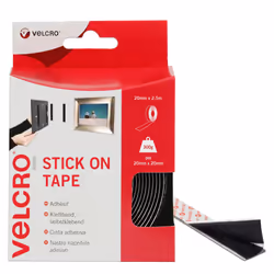 VELCRO Brand Stick On Black, Hook and Loop Tape Self Roll 20mm x Strong and Secure Adhesive Strips. Perfect Home, Office and ...