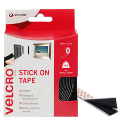 VELCRO Brand Stick On Black, Hook and Loop Tape Self Roll 20mm x Strong and Secure Adhesive Strips. Perfect Home, Office and Garage Fasteners Solution