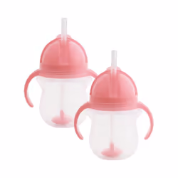 Munchkin Click Lock Tip & Sip Straw Cup Set | Baby Toddler Sippy Cups with Leakproof Cup | Baby Cup Weighted Baby Bottles -7o ...