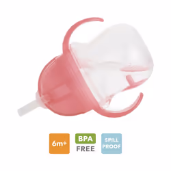Munchkin Click Lock Tip & Sip Straw Cup Set | Baby Toddler Sippy Cups with Leakproof Cup | Baby Cup Weighted Baby Bottles -7oz/207 ml | 2 Pack | Pink
