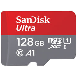 SanDisk 128GB Ultra microSDXC card + SD adapter, Memory card Full HD, up to For smartphones and Tablets, with A1 App Performance, UHS-I, Class 10, U1