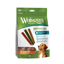 WHIMZEES By Wellness Stix, Dog Dental Sticks, 7 Pieces, Size L, Dog Chews Large Breeds, Natural, Grain-Free, Rawhide-Free, Vegetarian, No Added Sugar