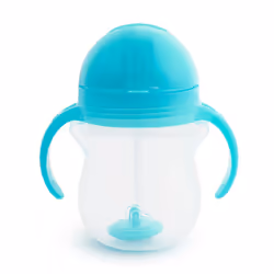 Munchkin Click Lock Tip & Sip Straw Baby Toddler Sippy Cups with Straw | Dishwasher Safe | Baby Cup Weighted Straw | Baby Bottles -7oz/207 ml | Blue