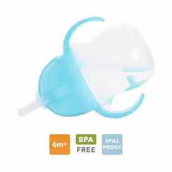 Munchkin Click Lock Tip & Sip Straw Cup Set | Baby Toddler Sippy Cups with Leakproof Cup| Baby Cup Weighted Baby Bottles -7oz/207 ml | 2 Pack | Blue