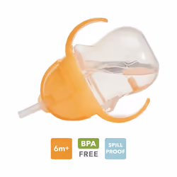 Munchkin Click Lock Tip & Sip Straw Cup Set | Baby Toddler Sippy Cups with Cup | Baby Cup Weighted Straw |Baby Bottles -7oz/207 ml| 2 Pack | Orange
