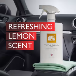 Autoglym Vinyl And Rubber Care, 500ml - Fresh Lemon Scented Interior Car Cleaner Spray To Protect Your Dashboard and Other Interior Plastics, White