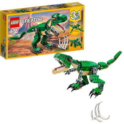 LEGO 31058 Creator Mighty Dinosaurs Toy, 3 in 1 Model, T. rex, Triceratops Pterodactyl Dinosaur Figures, Gifts for 7-12 Year Old kids, Boys & Girls