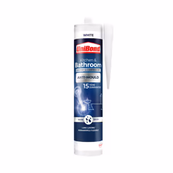 UniBond Anti-Mould White, Waterproof Mould Protection Kitchen & Bathroom Sealant, Long-lasting White Silicone Sealant, Sealan ...