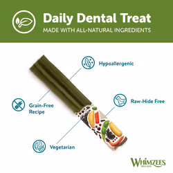 WHIMZEES By Wellness Stix, Dental Sticks, 30 Pieces (1 Month Supply), Size Chews for Small Breeds, Natural, Grain-Free, Rawhide-Free, Vegetarian