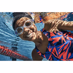 Speedo Junior Biofuse 2.0 Swimming Goggles,Patented Easy Adjustment, Anti-Fog, Anti-Leak, Enhanced Fit, Improved Cobalt/Lemon Drizzle, One Size
