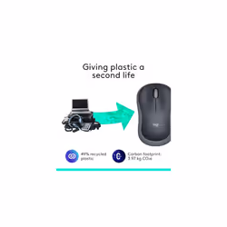 Logitech M185 Wireless Mouse, 2.4GHz with USB Mini Receiver, 12-Month Battery Life, 1000 Ambidextrous, Compatible with PC, Mac, Laptop - Grey