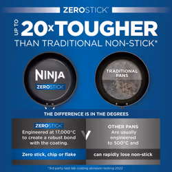 Ninja ZEROSTICK Essentials Cookware 24cm Frying Non-Stick, Long Lasting Forged Aluminium Frying Induction Oven Safe to 260C, Black C10024UK