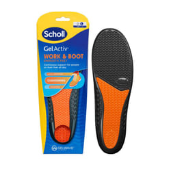Scholl GelActiv Work Insoles for Men, All Day Comfort at Work, Shock Absorption and Comfort Cushioning with GelWave Technology, UK Size 7-12