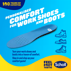 Scholl GelActiv Work Insoles for Men, All Day Comfort at Work, Shock Absorption and Comfort Cushioning with GelWave Technology, UK Size 7-12