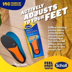 Scholl GelActiv Work Insoles for Men, All Day Comfort at Work, Shock Absorption and Comfort Cushioning with GelWave Technology, UK Size 7-12