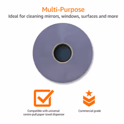 AmazonCommercial Paper Hand Towels, 2-ply Centrefeed, Blue Roll Recycled, 6 Rolls (1 pack), 450 Sheets per Roll, Sheet Size: 30 cm x 20 cm