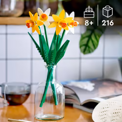 LEGO Creator Daffodils, Artificial Flowers Set for Kids & Creator Lotus Flowers Set, Bouquet Building Kit for Girls, Boys and Flower Fans