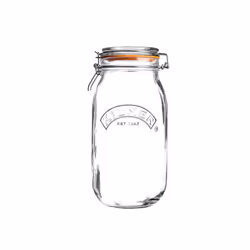 Kilner Clip Top Jar 1.5 Litre (1500 ml) Airtight Glass Storage Jar for Preserving Fruits Vegetables Coffee Tea Rice Flour Nut ...