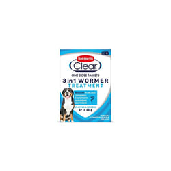 Bob Martin Clear 3-in-1 Wormer for Dogs (4 Tablets) - For Small, Medium and Large Dogs up to 40kg, Clinically Proven Treatment