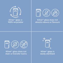 Kilner Set of 3 Round Clip Top Jars 0.5 Litre (3 x 500 ml) Airtight Glass Storage Jars for Preserving Jams Dry Foods Reusable