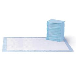 Amazon Basics Dog and Puppy Training Pads, Leakproof, 5-Layer Design with Quick-Dry Surface, Giant, Pack of 40, Blue & White