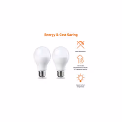 Amazon Basics LED E27 Edison Screw Bulb, 13W (Equivalent to 100W), Warm White, Non Dimmable - Pack of 2 [Energy Class E]