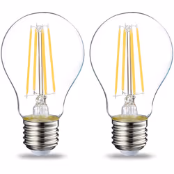 Amazon Basics LED E27 Edison Screw Bulb, 4.3W (Equivalent to 40W), Clear Filament, Warm White, Non Dimmable - Pack of 6