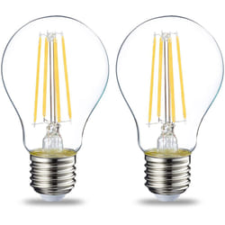 Amazon Basics LED E27 Edison Screw Bulb, 4.3W (Equivalent to 40W), Clear Filament, Warm White, Non Dimmable - Pack of 6