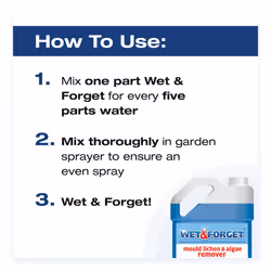 Wet & Forget Mould, Lichen & Algae Remover, Outdoor Cleaning Solution, Black Mould Remover, Bleach Free, 2 Litre