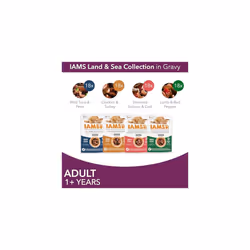 IAMS Delights Complete Wet Cat Food for Adult 1+ Cats Meat and Fish Variety in Gravy Multipack 72 x 85 g Pouches