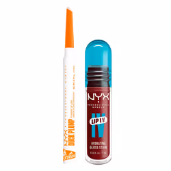 NYX Professional Makeup Lip IV in shade Cranberry Splash & Duck Plump Liner in shade Ducking Clear, Duo Bundle