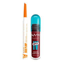 NYX Professional Makeup Lip IV in shade Cranberry Splash & Duck Plump Liner in shade Ducking Clear, Duo Bundle