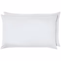 Amazon Basics Microfibre Fitted Sheet, King, Bright White & Microfibre Pillowcases, Bright White â Set of Two