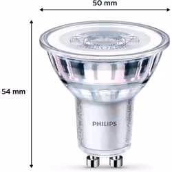 Philips LED Classic Light Bulb 6 Pack [GU10 Spot] 4.6 W - 50 W Equivalent, Warm White (2700K), Non Dimmable