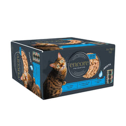 Encore 100% Natural Wet Cat Food, Multipack Fish Selection in Broth 70g Tin for Adult Cats, (8 x 70g Tins)