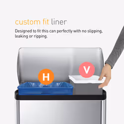 simplehuman CW0408 code V Custom Fit Bin Liner Bulk Pack, White Plastic (3 Pack of 20, Total 60 Liners)