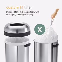 simplehuman CW0272 code X Custom Fit Bin Liner Bulk Pack, White Plastic (3 Pack of 20, Total 60 Liners)