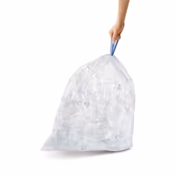 simplehuman CW0251 code B Custom Fit Bin Liner Bulk Pack, White Plastic (3 Pack of 30, Total 90 Liners)