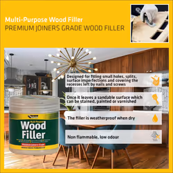 Everbuild Multipurpose Wood Filler â Suitable for Indoor and Outdoor Use â Sandable â Dark Oak â 250ml