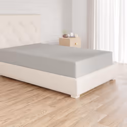Amazon Basics Soft Microfibre Fitted Sheet, Deep Pocket 12 inch (30 cm), 140 x 200 x 30 cm, Light Grey