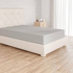 Amazon Basics Soft Microfibre Fitted Sheet, Deep Pocket 12 inch (30 cm), 140 x 200 x 30 cm, Light Grey