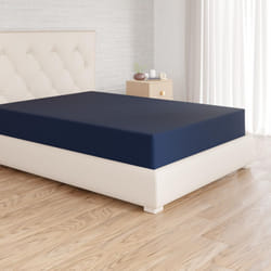 Amazon Basics Soft Microfibre Fitted Sheet, Deep Pocket 12 inch (30 cm), 160 x 200 x 30 cm, Navy Blue