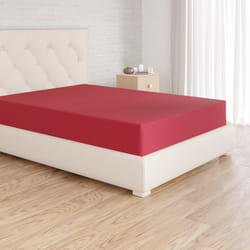 Amazon Basics Soft Microfibre Fitted Sheet, Deep Pocket 12 inch (30 cm), 140 x 200 x 30 cm, Burgundy