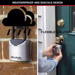 MASTER LOCK Mini Portable Key Safe [XS Size] [Outdoor]- 5406EURD - Key Lock Box with Shackle, Gray