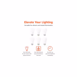 Amazon Basics LED E27 Edison Screw Bulb, 8W (equivalent to 60W) Warm White. Non-Dimmable (6-Pack)