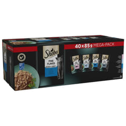 SHEBA - Adult Wet Cat Food Pouches - 40 x 85 g - Fish - Bulk Cat Food Megapack - 40 Jelly Pouches