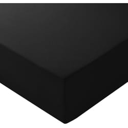 Amazon Basics Soft Microfibre Fitted Sheet, Deep Pocket 12 inch (30 cm), 90 x 200 x 30 cm, Black
