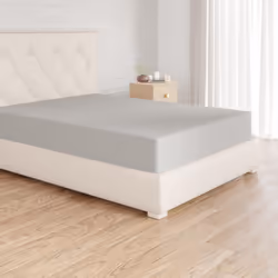 Amazon Basics Soft Microfibre Emperor Fitted Sheet, Deep Pocket 12 inch (30 cm), Light Grey